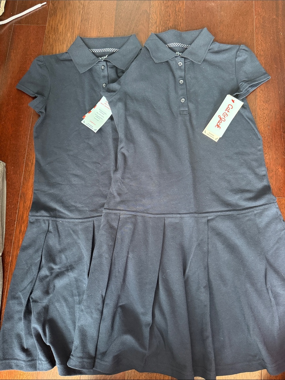 Cat & Jack Navy Polo Dress - Short Sleeve, Pleated Skirt